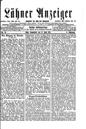 Lähner Anzeiger vom 17.06.1911