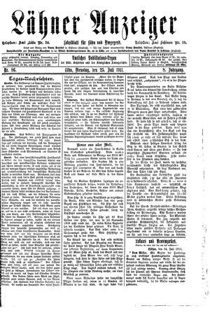 Lähner Anzeiger on Jul 25, 1911
