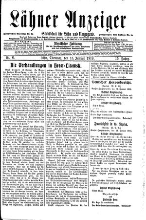 Lähner Anzeiger on Jan 15, 1918