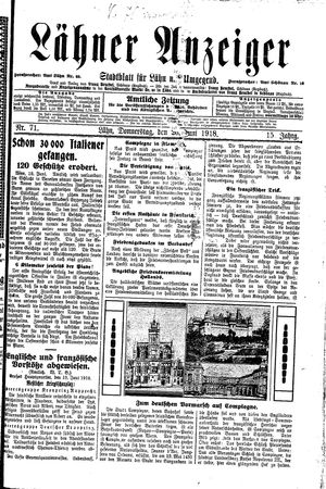 Lähner Anzeiger vom 20.06.1918