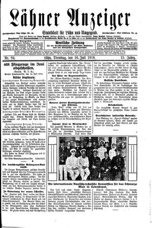 Lähner Anzeiger vom 16.07.1918