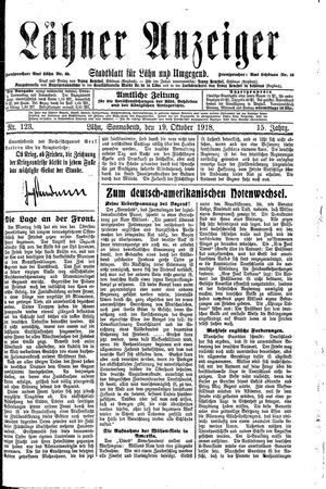 Lähner Anzeiger on Oct 19, 1918