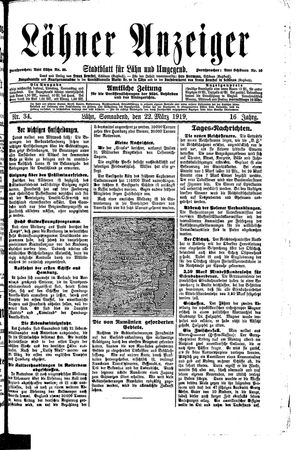 Lähner Anzeiger on Mar 22, 1919