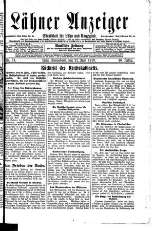 Lähner Anzeiger on Jun 21, 1919