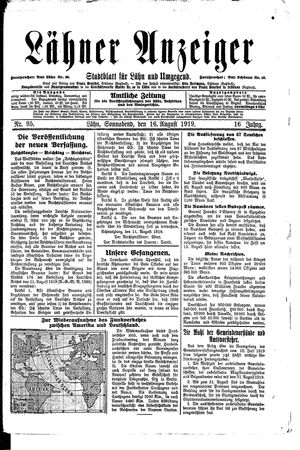 Lähner Anzeiger on Aug 16, 1919