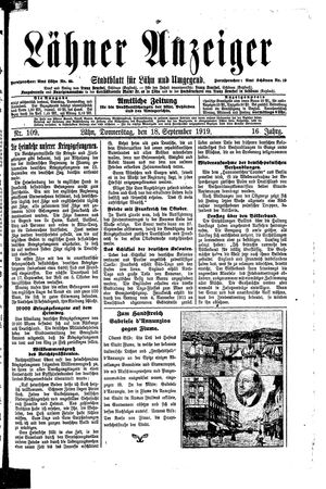 Lähner Anzeiger on Sep 18, 1919