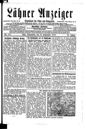 Lähner Anzeiger on Sep 27, 1919