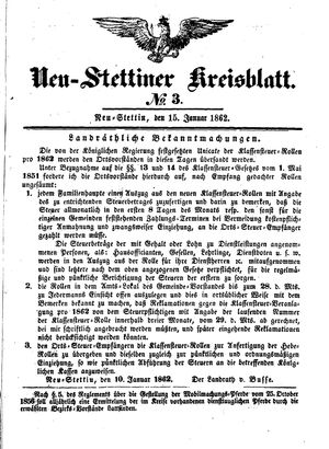 Neustettiner Kreisblatt vom 15.01.1862