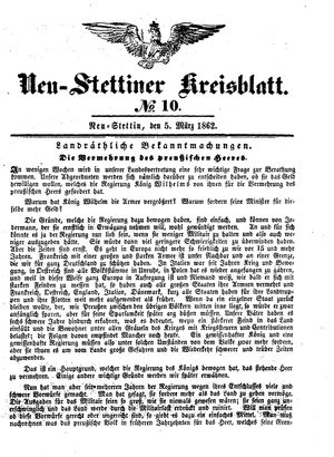 Neustettiner Kreisblatt vom 05.03.1862