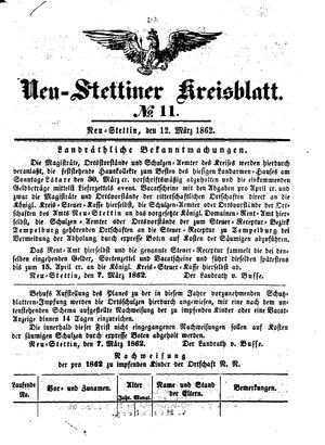 Neustettiner Kreisblatt vom 12.03.1862