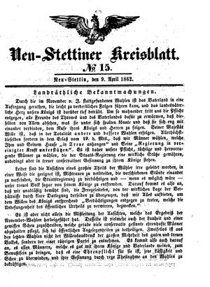 Neustettiner Kreisblatt vom 09.04.1862