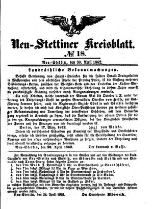 Neustettiner Kreisblatt vom 30.04.1862