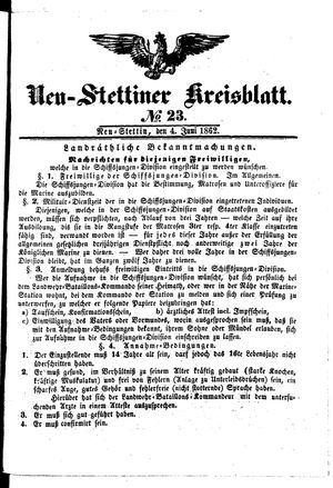 Neustettiner Kreisblatt vom 04.06.1862