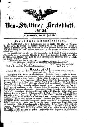 Neustettiner Kreisblatt vom 11.06.1862
