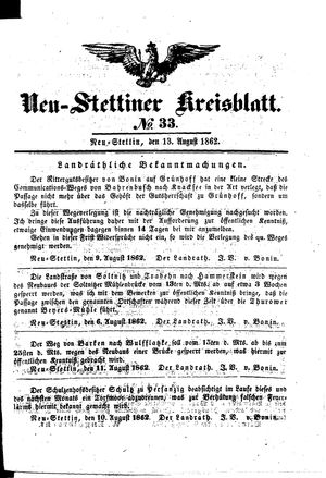 Neustettiner Kreisblatt vom 13.08.1862
