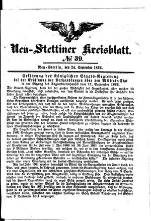 Neustettiner Kreisblatt vom 24.09.1862
