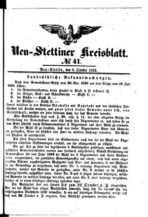 Neustettiner Kreisblatt vom 08.10.1862