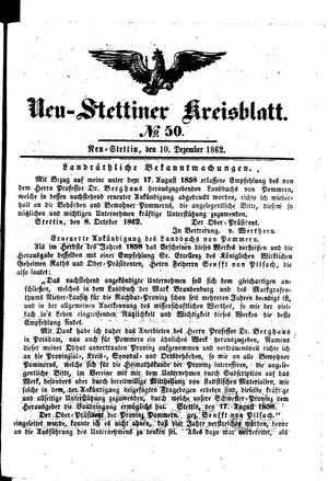 Neustettiner Kreisblatt vom 10.12.1862