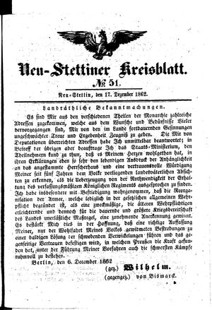 Neustettiner Kreisblatt vom 17.12.1862