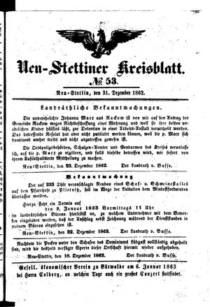 Neustettiner Kreisblatt on Dec 31, 1862