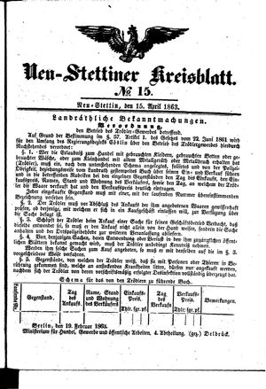 Neustettiner Kreisblatt on Apr 15, 1863