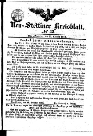 Neustettiner Kreisblatt vom 23.10.1863