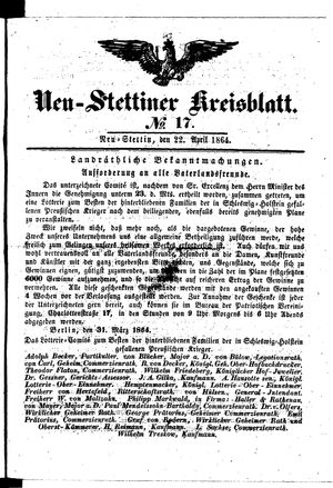 Neustettiner Kreisblatt vom 22.04.1864