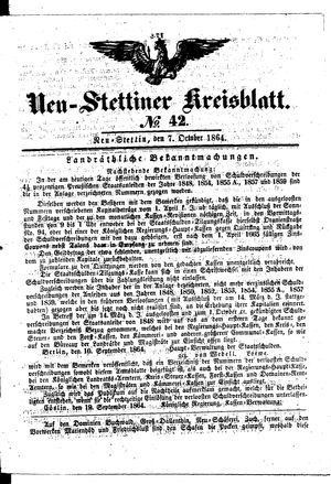Neustettiner Kreisblatt on Oct 7, 1864
