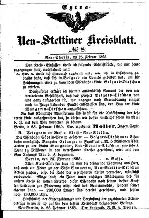 Neustettiner Kreisblatt on Feb 25, 1865