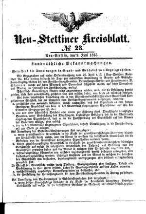 Neustettiner Kreisblatt on Jun 9, 1865