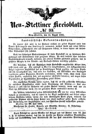 Neustettiner Kreisblatt on Aug 18, 1865