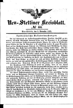 Neustettiner Kreisblatt vom 03.11.1865