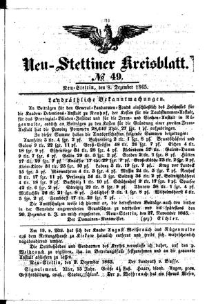 Neustettiner Kreisblatt on Dec 8, 1865