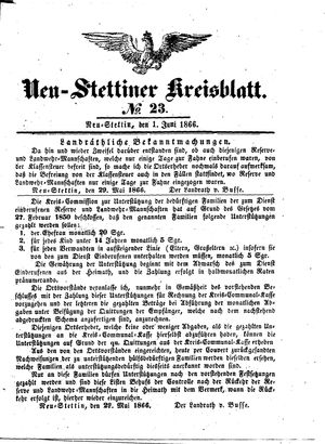 Neustettiner Kreisblatt on Jun 1, 1866