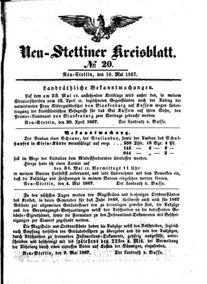 Neustettiner Kreisblatt on May 10, 1867