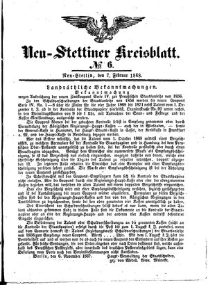 Neustettiner Kreisblatt vom 07.02.1868