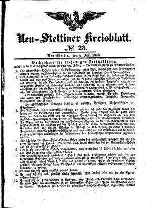 Neustettiner Kreisblatt on Jun 6, 1868