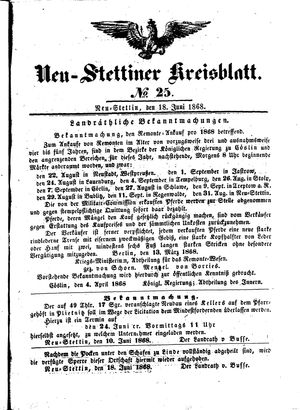 Neustettiner Kreisblatt vom 18.06.1868