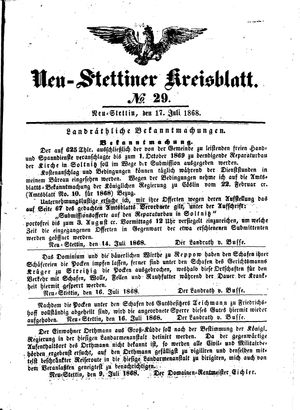 Neustettiner Kreisblatt vom 17.07.1868