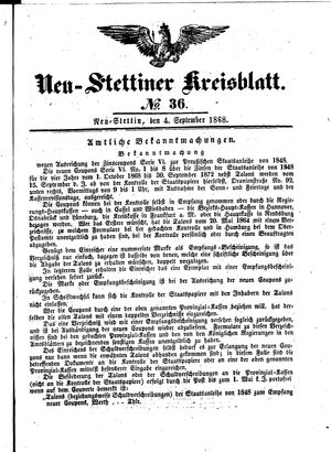 Neustettiner Kreisblatt vom 04.09.1868