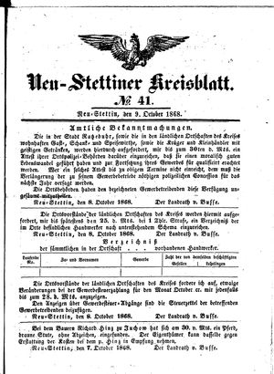 Neustettiner Kreisblatt vom 09.10.1868