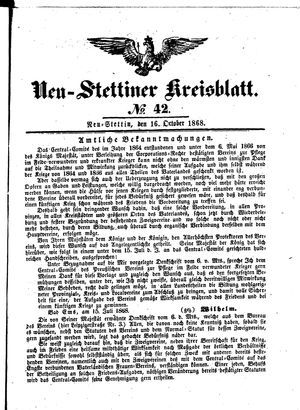 Neustettiner Kreisblatt vom 16.10.1868