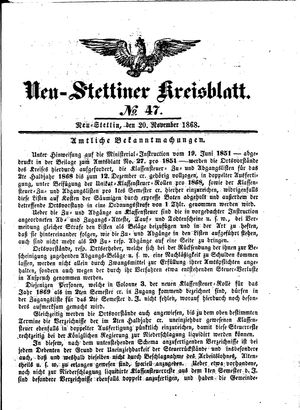 Neustettiner Kreisblatt on Nov 20, 1868