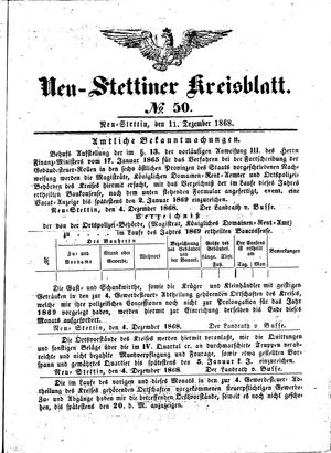 Neustettiner Kreisblatt vom 11.12.1868