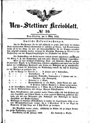 Neustettiner Kreisblatt vom 05.03.1869