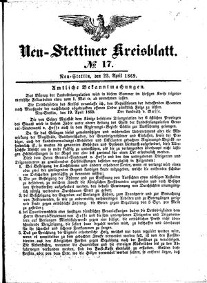 Neustettiner Kreisblatt vom 23.04.1869