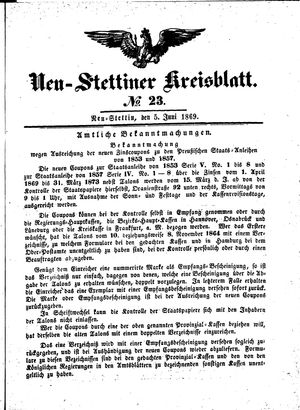 Neustettiner Kreisblatt on Jun 5, 1869