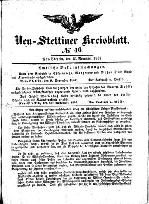 Neustettiner Kreisblatt on Nov 12, 1869