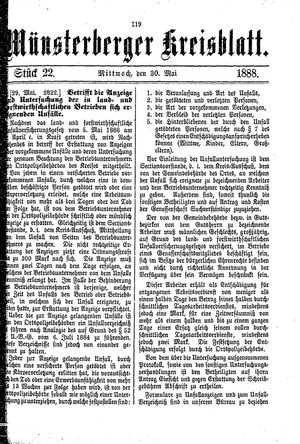 Münsterberger Kreisblatt vom 30.05.1888