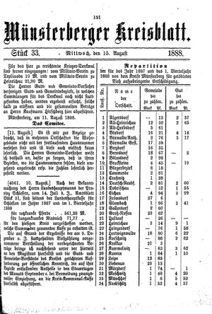 Münsterberger Kreisblatt vom 15.08.1888